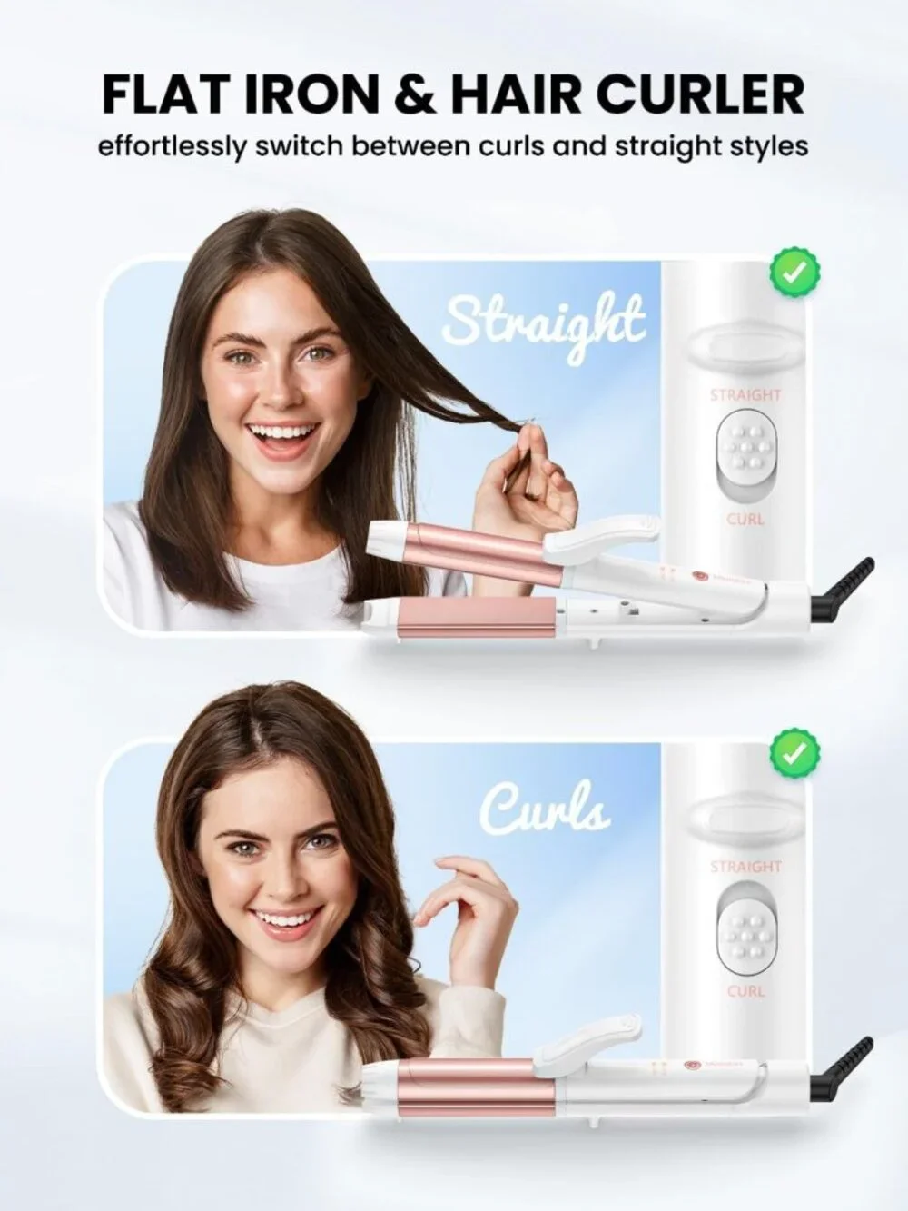 Mini Dual Voltage Curling Iron - 1.25” Ceramic Travel Hair Curler with